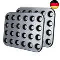 Produktbild: Tebery 2 Stück Mini Muffinform für 24 Muffins, Mini Backblech für Muffins Mu