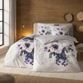 Produktbild: Estella Kuschel Flanell Bettwäsche 135x200 Snowflower Schnee Blumen blau 4446-101