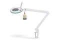 Produktbild: Lumeno Lupenlampe 721X LED Lupenleuchte CRI>90 mit Tischklemme und 127 mm Echtglaslinse, LED fest integriert, Kaltweiß, 6500 K, LED Leuchte