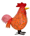 Produktbild: Exner dekorativer Deko-Hahn Deko-Huhn Garten-Deko Metall bemalt ca. 44 cm hoch (orange)