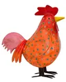 Produktbild: dekorativer Deko-Hahn Deko-Huhn Garten-Deko Metall bemalt ca. 44 cm hoch orange