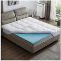Produktbild: AMBINESS, Topper Matratzentopper mit Memory Foam Gel Kern 80x200cm - 180x200cm, 7 cm hoch, Polyester, Spannumrandung temperaturregulierend Maschinenwaschbar 100 cm x 200 cm x 7 cm