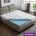 Produktbild: AMBINESS Matratzen Topper mit Memory Foam Gel Kern | 7 Größen | 80x200cm - 180x200cm | 7cm Gelschaum Matratzentopper | Spannumrandung temperaturregulierend Maschinenwaschbar |  | 100x200cm