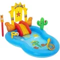 Produktbild: Bestway Wild West Play Center Aufblasbares Schwimmbad 264x188x140 cm mit Hufeisen, aufblasbarem Pferd und Rutsche