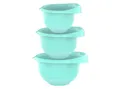Produktbild: Engelland Rührschüssel 3er Set Backschüsseln mit Griff, Salatschüsseln, Kunststoff, (Vorteils-Set, 3-tlg), robust, BPA-frei, stapelbar, rutschfeste Silikonfüße, Einhandausguss