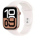 Produktbild: Apple Watch Series 10 46 mm Aluminium (GPS+Cellular) Sportarmband M/L blassrosa, roségold