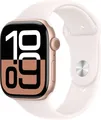 Produktbild: Apple Watch 10 LTE Roségold Alu 46mm Sportarmband Blassrosa M/L MWY73