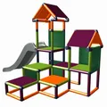 Produktbild: Spielturm Kletterturm Gesa mit Rutsche für Kleinkinder mit Kriechtunnel Mas (apfelgrün orange brombeer)