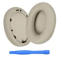 Produktbild: Ersatz Ohrpolster für Sony WH-1000XM3 Noise Cancelling Kopfhörer von MMOBIEL - Memory- Schaumstoff und Protein PU Kopfhörer Ohrpolster - Ersatzpolster - Silber
