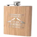 Produktbild: Spruchreif | Flachmann aus Edelstahl mit Gravur | Flachmann aus Holz | Outdoor Geschenk | Geschenkidee Maurer | Maurer