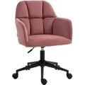 Produktbild: Homcom Bürostuhl, Höhenverstellbarer Schreibtischstuhl Mit Samtoptik, Rückenlehne, Drehstuhl Mit Armlehne Für Home Office, Büro, Rosa