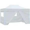 Produktbild: vidaXL Profi-Partyzelt Faltbar mit 4 Seitenwänden 3×4m Stahl Weiß
