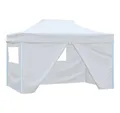 Produktbild: vidaXL Partyzelt Profi-Partyzelt Faltbar mit 4 Seitenwänden 280x410x315 cm Stahl Weiß