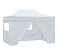 Produktbild: vidaXL Partyzelt Profi-Partyzelt Faltbar mit 4 Seitenwänden 3×4m Stahl Weiß