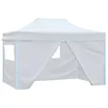 Produktbild: Profi-Partyzelt Faltbar mit 4 Seitenwänden 280x410x315 cm Stahl Weiß