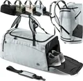 Produktbild: Sporttasche Trainingstasche + Rucksack Schuhfach grau 40L Reisetasche Schwimmtas