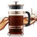 Produktbild: VEVOR French Press Kaffeemaschine, 1 L Kaffeepresse aus Borosilikatglas Teebereiter mit Edelstahlfilter, Kaffeebereiter für Camping Reisen Küche Restaurant, Kaffeezubereiter Kupfer (Farbe)