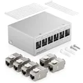 Produktbild: 6 Port Patchpanel Gehäuse + 6x RJ45 Keystone Jack Modul Panel Verteiler Aufputz