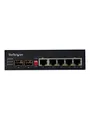 Produktbild: StarTech.com Industrial 5 Port Gigabit Ethernet Switch 5 PoE RJ45 +2 SFP Slots 30W PoE+ 48VDC 10/100/1000 Power Over Ethernet LAN Switch -40C to 75C with DIN Connector/Mountable - switch - 6 ports