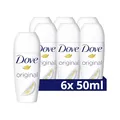 Produktbild: Dove Deodorant Roll-On Original 0% Deo ohne Aluminiumsalze mit 1/4 Pflegecreme und 48 Stunden Schutz 6x 50 ml