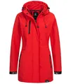 Produktbild: Rock Creek Damen Softshell Jacke Mantel Outdoor-Mantel Damenmantel Softshellmantel Winterjacke Wasserabweisend Kapuze Übergang D-423 Rot 5XL