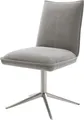 Produktbild: DELIFE Polsterstuhl Lelio-Flex, Fußkreuz Edelstahl Strukturstoff Soft Grau 360° drehbar Wippfunktion T