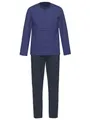 Produktbild: Ammann Schlafanzug Pyjama Langarm Art. 7830 blau, dunkelblau oder rot gestreift, Farbe:Dunkelblau, Größe:106 LL