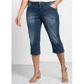 Produktbild: 5-Pocket-Jeans SHEEGO, Damen, Gr. 52, Normalgrößen, blau (blau denim), 98% Baumwolle, 2% Elasthan, unifarben, 3/4-Länge, Jeans 5-Pocket-Jeans