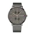 Produktbild: Tommy Hilfiger Damen 40mm Multifunktions-Quarz-Uhr - Graues Zifferblatt, Armband aus Edelstahl-Mesh, 3 Hilfszifferblätter, 3ATM Wasserdicht - 1781945
