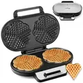 Produktbild: LEHMANN Doppel Waffeleisen Herzform, 10 Herzwaffeln, 2 Antihaftbeschichteten Backflächen, 1200W