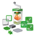 Produktbild: Genius Nicer Dicer Julietti Spiralschneider 13-tlg - Zoodle Maker + Würfelschneider in einem Set für Spiralen und Würfel | enthält 7 Schneideinsätze & Auffangbehälter 1200ml, Grün