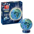 Produktbild: Ravensburger 3D Puzzle 11844 - Nachtlicht Erde bei Nacht - Puzzle-Ball Kinderglobus mit LED Leuchtsockel inkl. Klatsch-Mechanismus - Geschenkidee für Kinder ab 6 Jahren