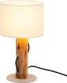 Produktbild: LED Tischleuchte, Holz braun, Schirm weiß, E14, H 32 cm