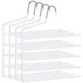 Produktbild: SONGMICS HosenbÜgel platzsparend, 4er Set, Mehrfach-KleiderbÜgel, offenes Ende, rutschfest, fÜr je 5 Hosen, fÜr Jeans, HandtÜcher, Schals, weiß CRI034W02
