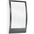 Produktbild: Steinel Die L 22 NM ist eine elegant geformte, anthrazitfarbene Aussenleuchte mit hochwertiger Edelstahlblen (E27, IP44) (65782)