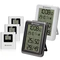 Produktbild: Bresser 7000013 Wetterstation Thermometer Hygrometer ClimaTemp IO 2er Set in weiß und schwarz mit 3 Außensensoren