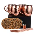 Produktbild: Moscow Mule Kupferbecher-Set handgefertigt lebensmittelecht Kupferbecher für ...