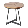 Produktbild: Riess Ambiente Design Beistelltisch Oak Elegance 45cm Eiche schwarzes Metallgestell Rund Wohnzimmertisch Sofatisch