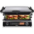 Produktbild: alpina Kontaktgrill Optigrill 2100W - Sandwich Maker - Panini Grill - Tischgrill mit Antihaftbeschichtung - Schwarz - Schwarz