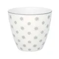 Produktbild: GreenGate - Latte Cup, Kaffeebecher, Becher - Laurie - Keramik - Farbe: Pale Grey/hellgrau - (ØxH) 10 x 9 cm