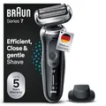 Produktbild: Braun Series 7 Elektrorasierer 360° Flex mit Präzisionstrimmer, Trimmer & Rasierer Herren Elektrisch, Wet & Dry, rasierapparat, trockenrasierer, Made in Germany, 71-N1200s, Schwarz