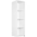 Produktbild: Bücherregal Mit 4 Fächer 106x30x30cm Kippschutz Bodenschoner 40kg Belastbarkeit Wohnzimmer Schlafzimmer Büro Regal Standregal Würfelregal 30x30x106cm Weiß - Casaria