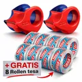 Produktbild: 2x tesa Klebefilmabroller Mini-Abroller + 8 Rollen tesafilm kristall 10x15mm