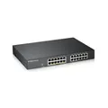Produktbild: Zyxel 24-Port Gigabit PoE Switch | Smart managed | Rackmontage | 12 PoE+-Ports mit einem Budget von 130 Watt | VLAN, IGMP, QoS [GS1900-24EP]