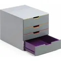 Produktbild: Durable Schubladenbox 760427, Varicolor 4, A4, 4 Fächer, Kunststoff, geschlossen, bunt / grau
