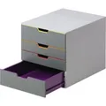 Produktbild: DURABLE Schubladenbox VARICOLOR 4 760427 4Schubfächer grau/farbig