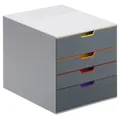 Produktbild: DURABLE Schubladenbox VARICOLOR®  dunkelgrau mit bunten Farblinien 760427,...