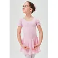Produktbild: tanzmuster Chiffonkleid Ballettkleid Lucy mit kurzen Ärmeln Mädchen Ballettbody mit Chiffon Röckchen rosa 152/158
