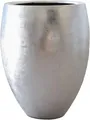 Produktbild: VIVANNO Bodenvase Fiberglas CALISO Rund - Silber Blattoptik Hochglanz (1 St), 49x62 cm