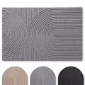 Produktbild: Blumtal Fußmatte 40x60 cm - rutschfeste Schmutzfangmatte - Fußabtreter mit Muster - Fußmatten Haustür - Türmatte aus Polyester - Fußmatte innen/Schmutzfangmatte außen/Türvorleger Hellgrau